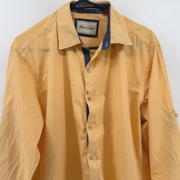 Robert Graham Mens Peach Tailored Fit Long Sleeve Button Up Long Sleeve Shirt L - Picture 2 of 9